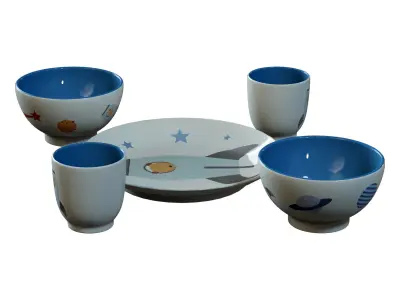 Bloomingville Mini Tableware Low-poly 3D model