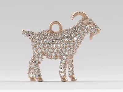Goat Pendant - Bold Spirit Untamed Style 3D print model
