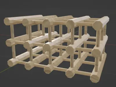 Empty wine rack Free low-poly 3D model