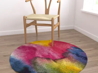 Round Rug Set 294 3D model
