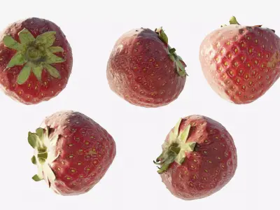 Scanned Strawberry Berry Low-poly 3D model purchase
