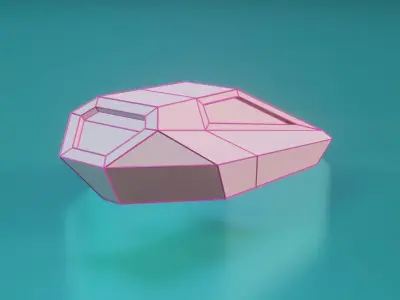 Low Poly Stylized Sci-Fi Hover Car Low-poly 3D model