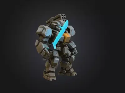 Guardian Mech Low-poly 3D model