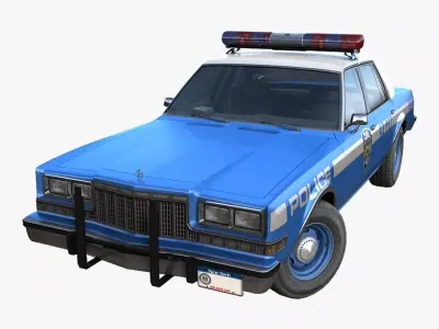 80s NY police car Low-poly 3D model