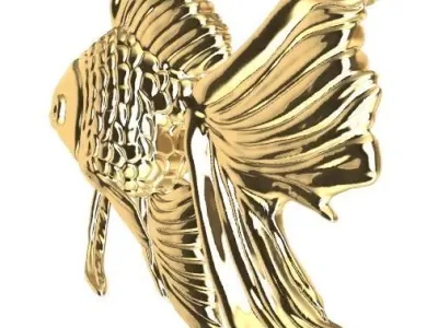 GOLDEN FISH PENDANT - DIJE PEZ DORADO 3D print model