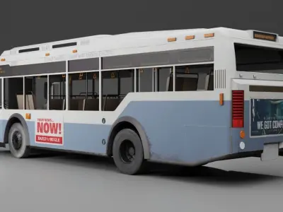 Realistic City Bus Low-poly 3D model