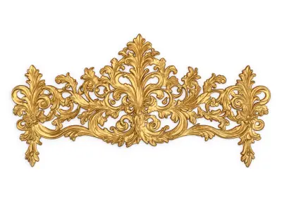 Classic Carved Bed 3D model 17 3D model