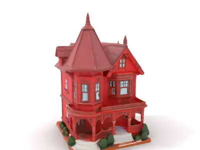 Elegant Victorian House model pack Low-poly 3D model