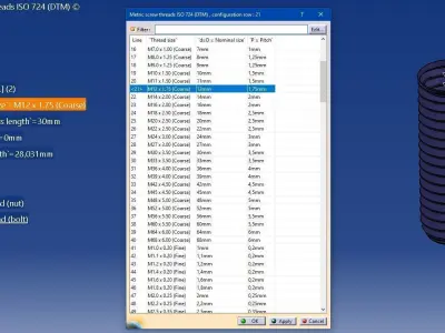 Metric screw threads ISO 724 3D print model