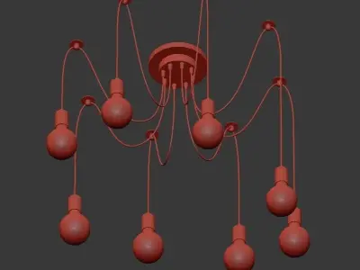 Spider Web Pendant 8 Black 3D model