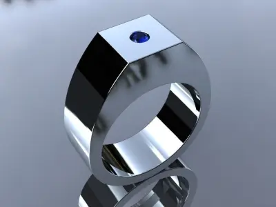 Flush Diamond Ring Gold Silver Platinum Mens Womens Jewelry 3D print model