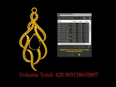 Fancy Gold Pendant - 0118 3D print model