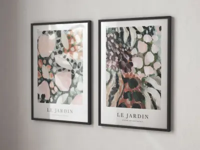 Two posters - Abstract Flowers 3D model
