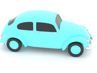 Old Car low-poly  3D model  Free low-poly 3D model