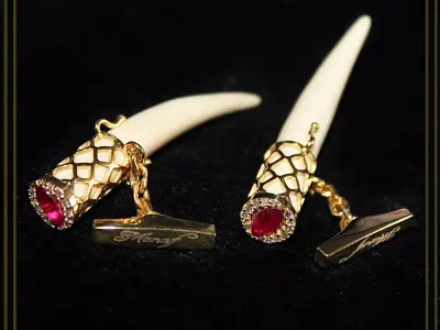 Cufflinks Mammoth ivory 3D print model