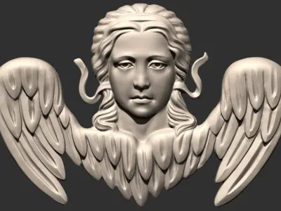 Angel Bas-Relief 3D print model