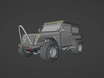 Mahindra THAR 2015 modified Low-poly 3D model