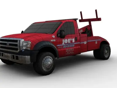 tow car Low-poly 3D model