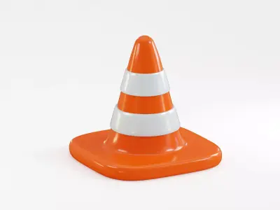 Traffic Cone Low-poly 3D model
