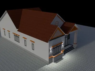 Asian style small house 3D model