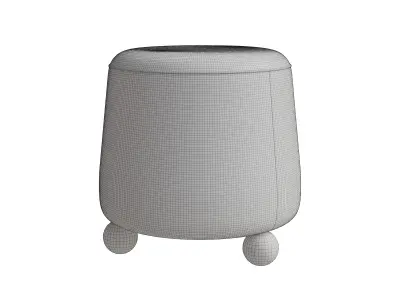3 Legged Round Ottoman Low-poly 3D model