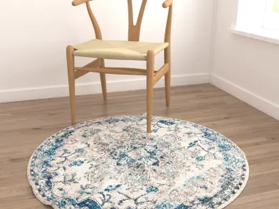 Round Rug Set 120 3D model