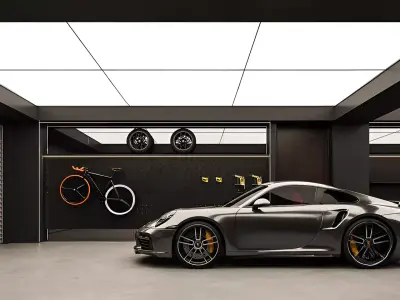 indoor parking area 3D model