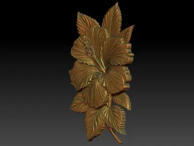 1 Hibiscus CNC Relief Model 3D print model