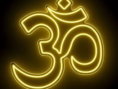 OM Neon Sign 3D model