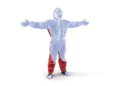 Red Hazmat Suit model pack Low-poly 3D model