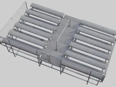 Bleachers 1 set of metal benches Low-poly 3D model