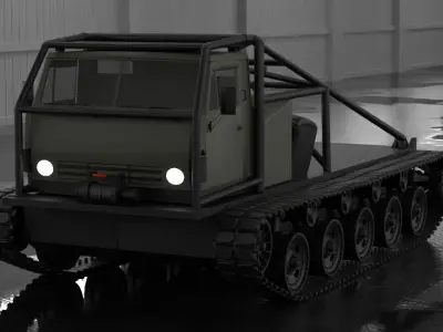 Tracked Off-Road Utility Vehicle 3D Model Industrial Snow  Low-poly 3D model
