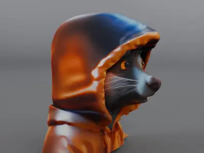 raccoon bust 3D model
