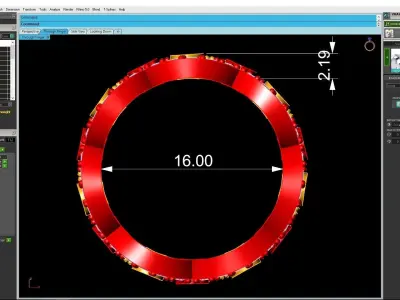 Artistic Wave Pattern Diamond Ring 3D Model  3249 3D print model