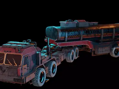 TRUCK oil tanker game ready Low-poly 3D model