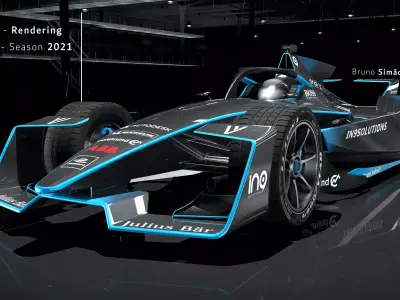 e formula racing car 3D model