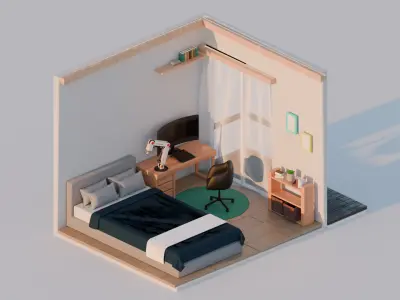 Luxury isometric room model 3D model