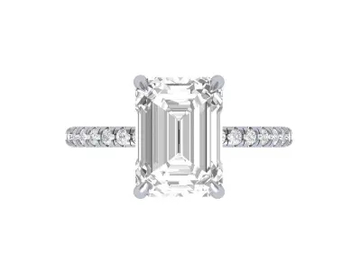  Emerald Solitaire Ring 3D print model