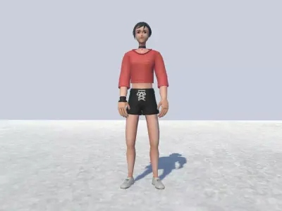 Tennis avatar Girl 1 Rigged Low-poly 3D model