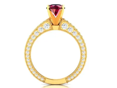 Solitaire Engagement Wedding Rings 3D print model