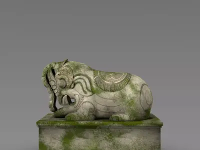 Elephant Statue V01 Stone Garden Ornament 3D model