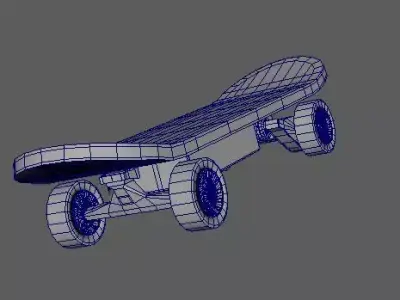 skateboard with wheels Free 3D model