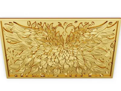 modern panel wall decor set relief stl mural CNC 304 3D model