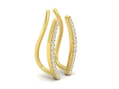 AV 487 Diamond Crawler Climber Earrings 3D print model