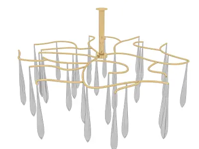 ceiling modern chandelier 3D model Low-poly 3D model