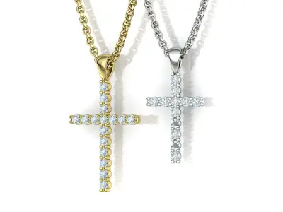 Diamond Crosses  Small and Big Crosses 2mm Stones 3D print model