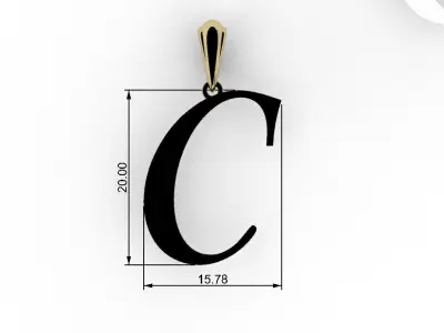 Letter C NECKLACE 3D print model