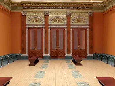 Museum Interior - London National Gallery - Central Hall 3D model