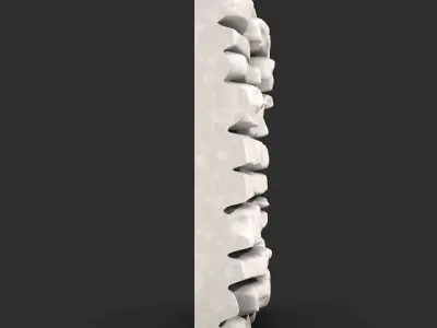 Overgrown Stone Wall Section Detail 3D print model