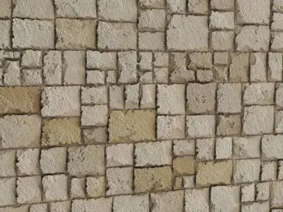 Ston Wall Material 8- By 3 color Pbr By Sbsar 4k Texture